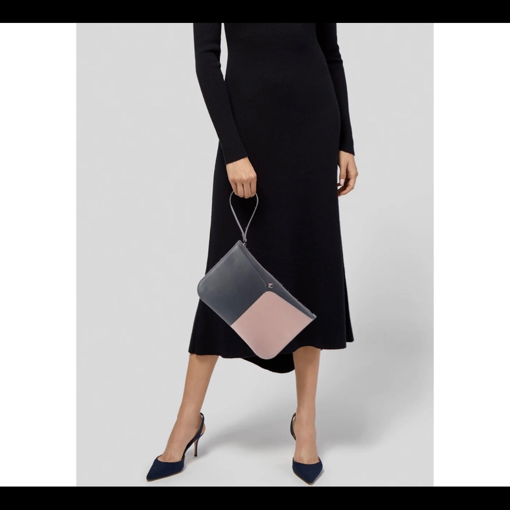 KATE SPADE NEW YORK Leather Clutch pink & black.